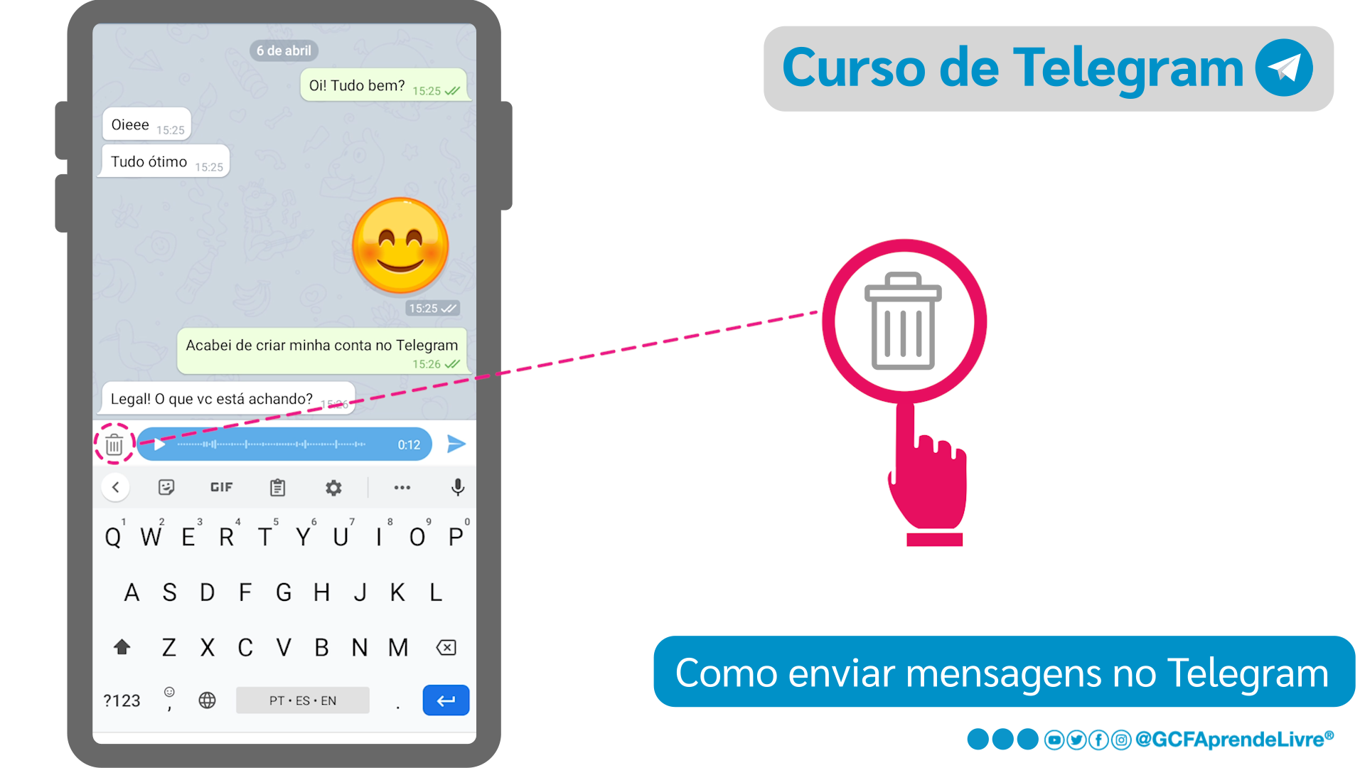 Como enviar mensagem de voz pelo Telegram: passo 5